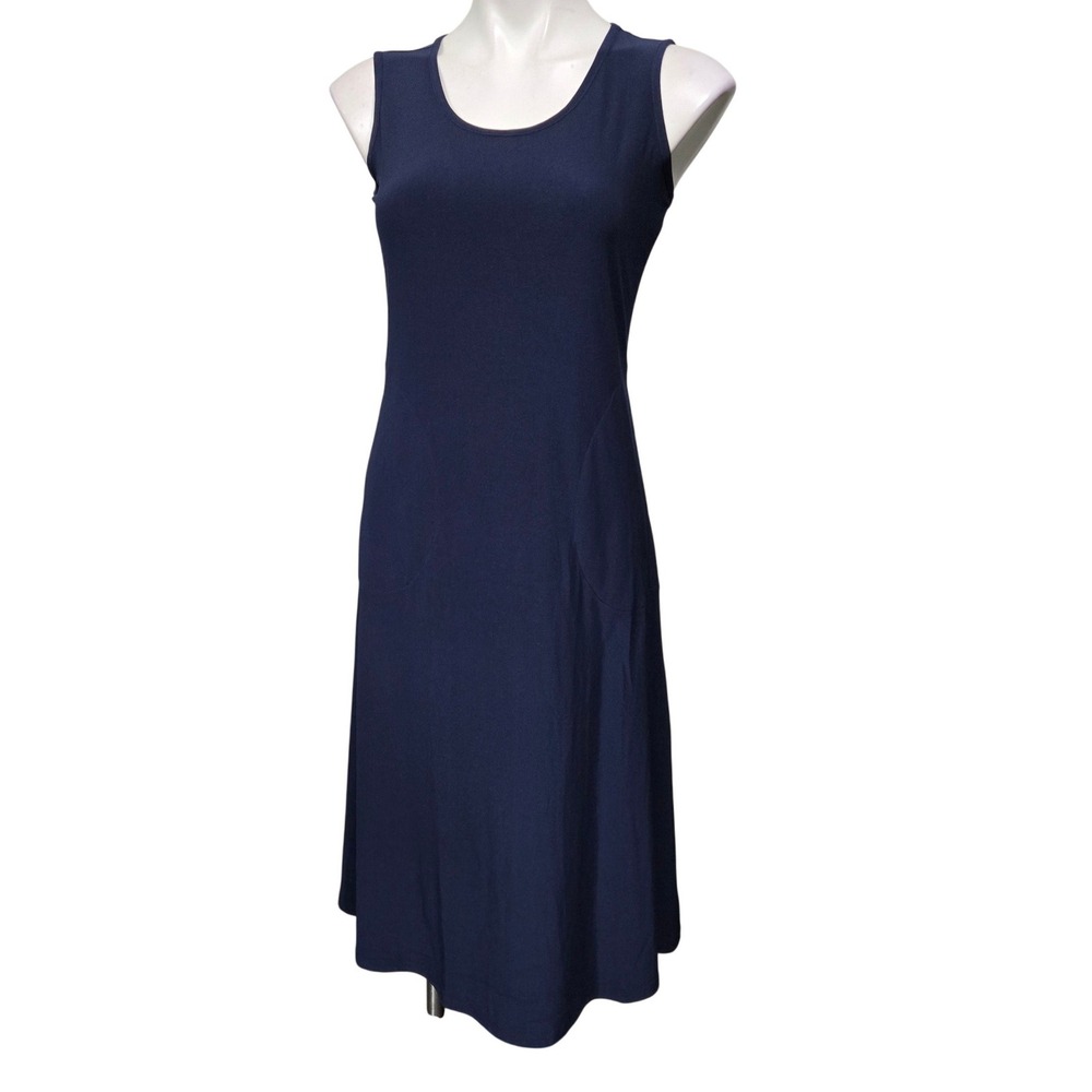 Attitudes by Renee Navy Blue Sleeveless Midi/maxi Dress with Pockets XSP